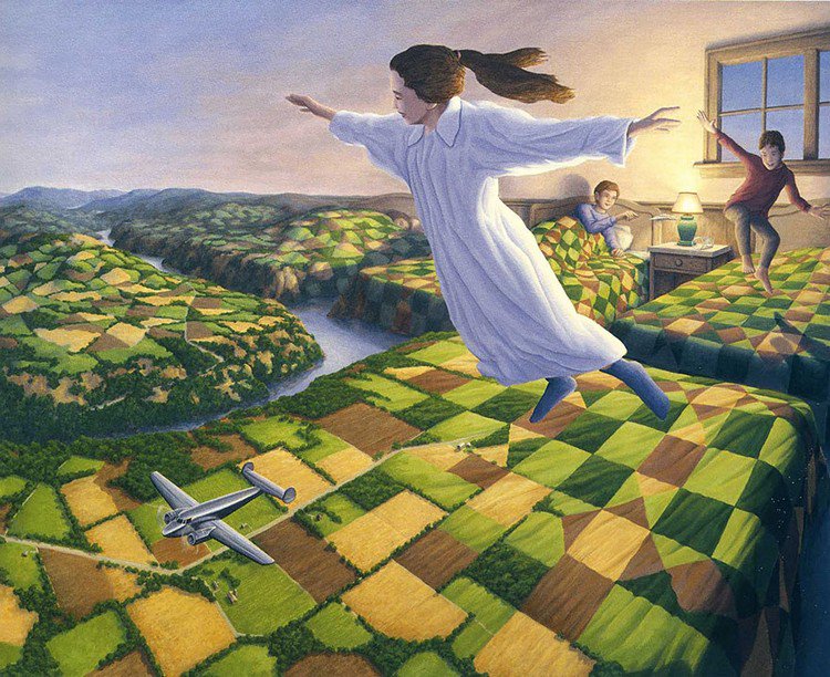 Kids flying